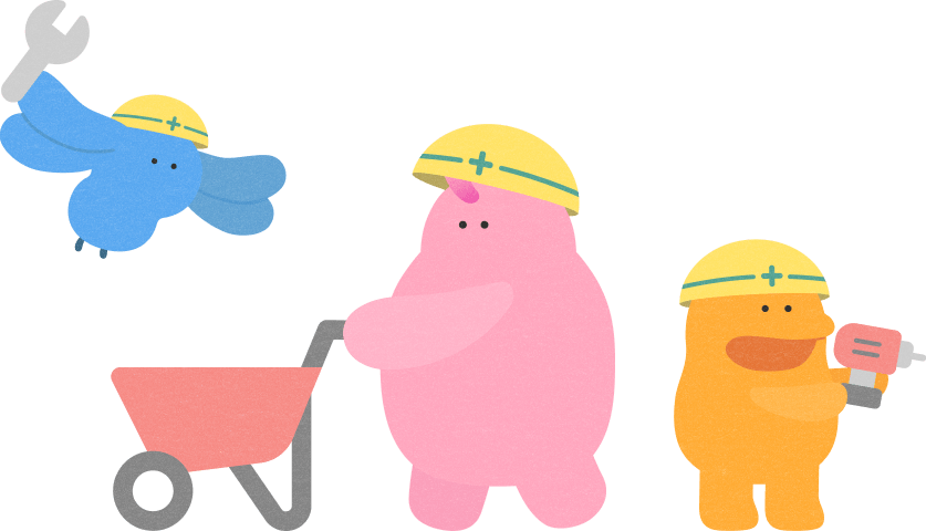 メンテナンス中のキャラクターたちの画像